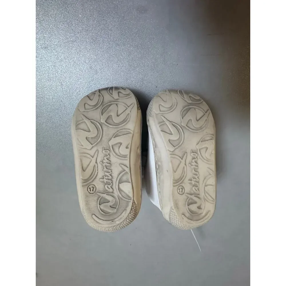 Naturino Cocoon VL White Leather Baby Shoes Size 2 US